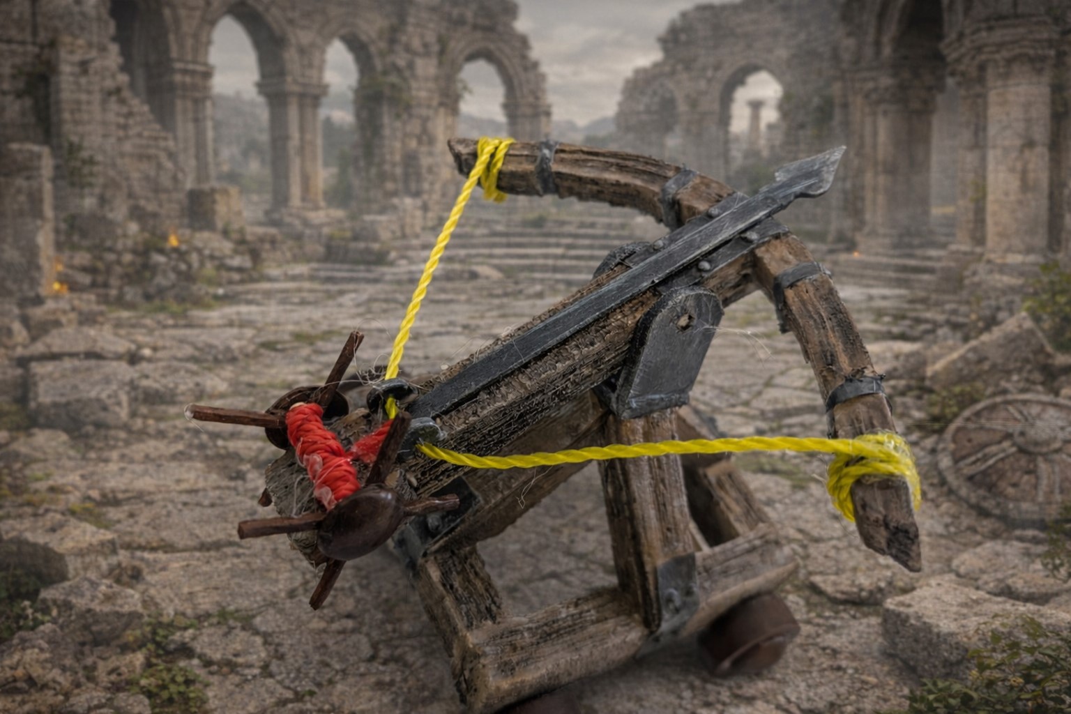 Bastilla war engine on the battlefield