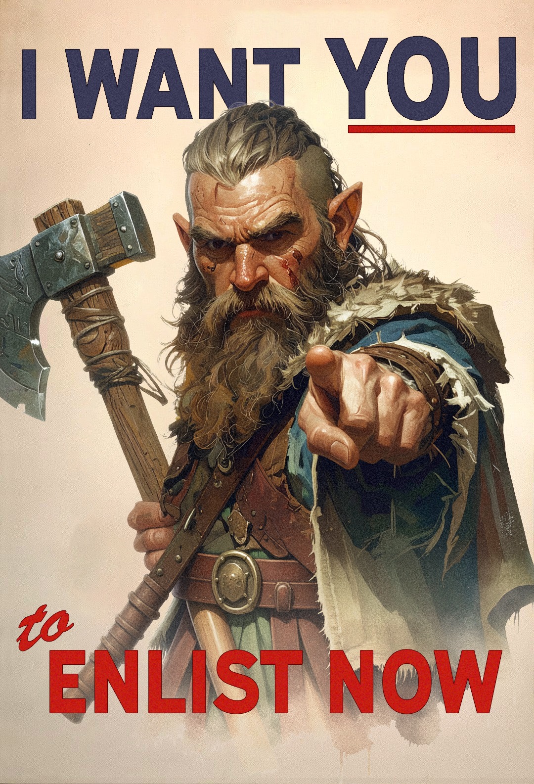 I Want You to Enlist Now - Recruitment Poster