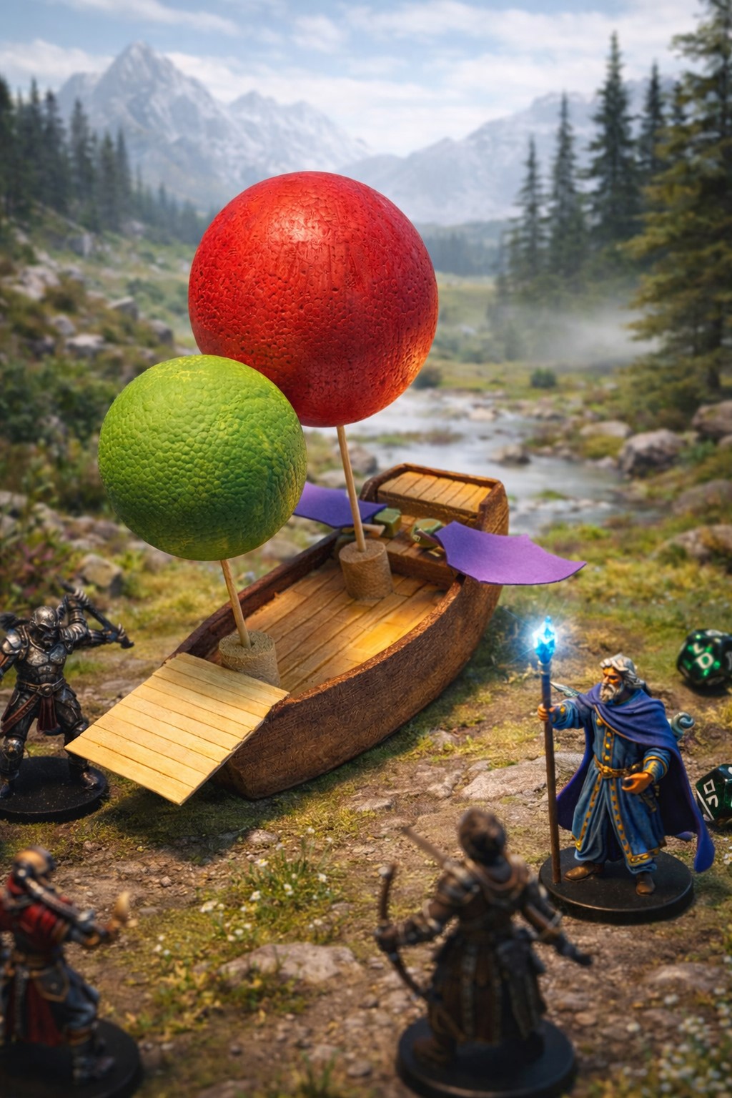 Forest terrain with airship miniature